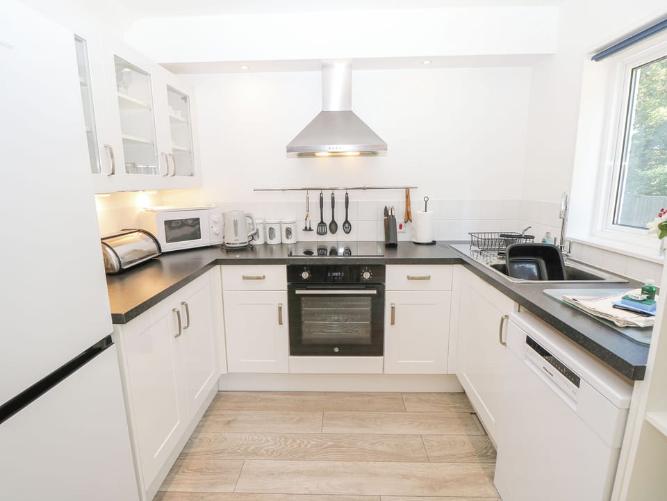 Fridge, dishwasher, electric kettle, toaster