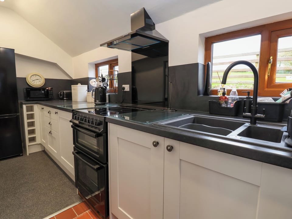 Fridge, dishwasher, electric kettle, toaster
