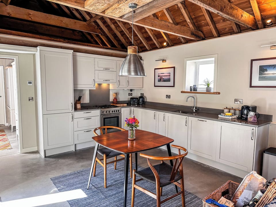 Fridge, dishwasher, electric kettle, toaster
