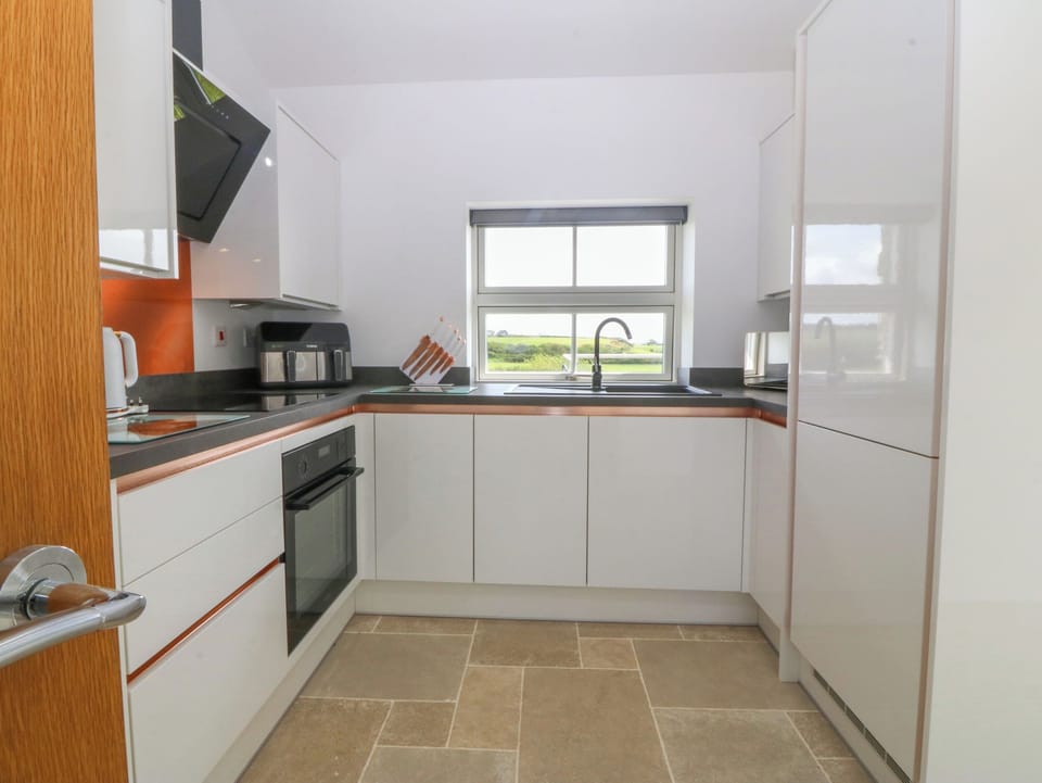Fridge, dishwasher, cookware/dishes/utensils