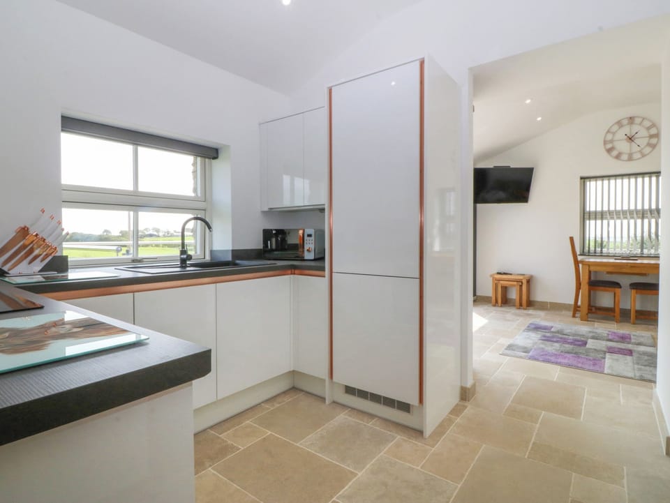 Fridge, dishwasher, cookware/dishes/utensils