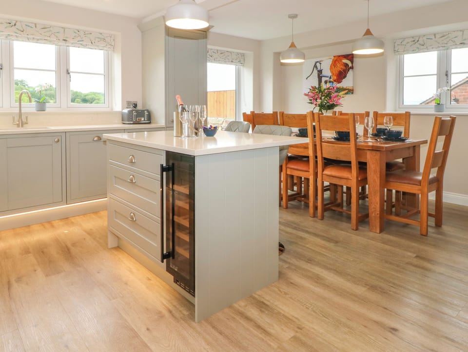 Fridge, dishwasher, electric kettle, toaster