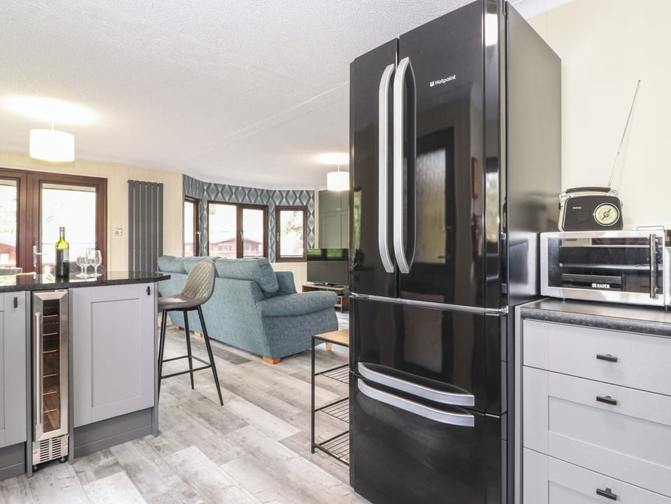 Fridge, dishwasher, electric kettle, toaster