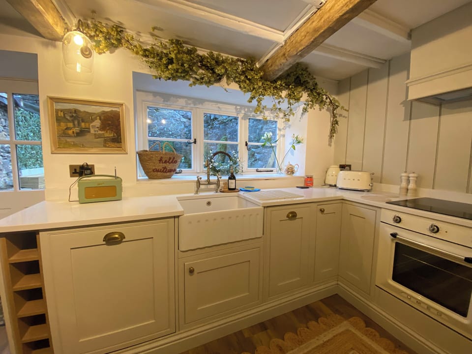 Fridge, dishwasher, electric kettle, toaster