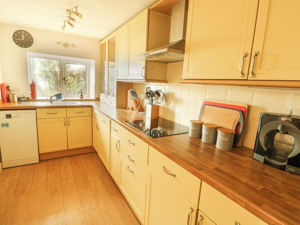 Fridge, dishwasher, electric kettle, toaster