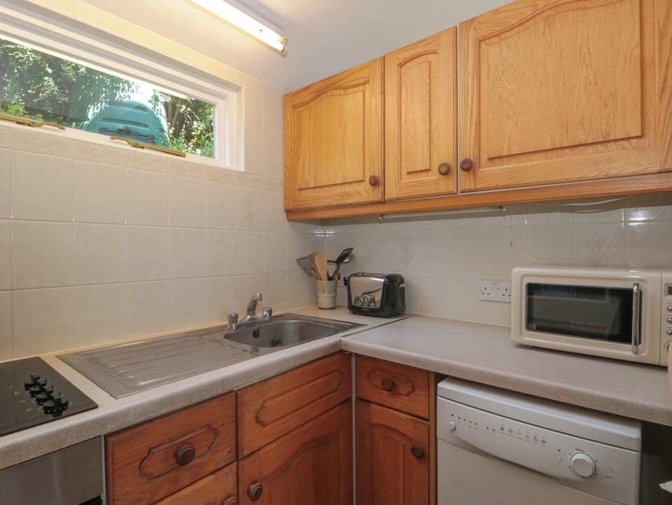 Fridge, dishwasher, toaster, cookware/dishes/utensils
