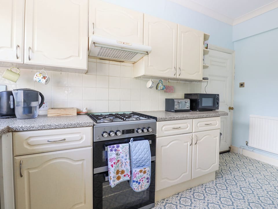 Fridge, dishwasher, electric kettle, toaster