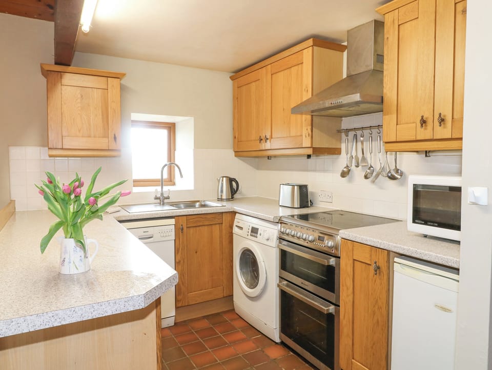 Fridge, dishwasher, electric kettle, toaster