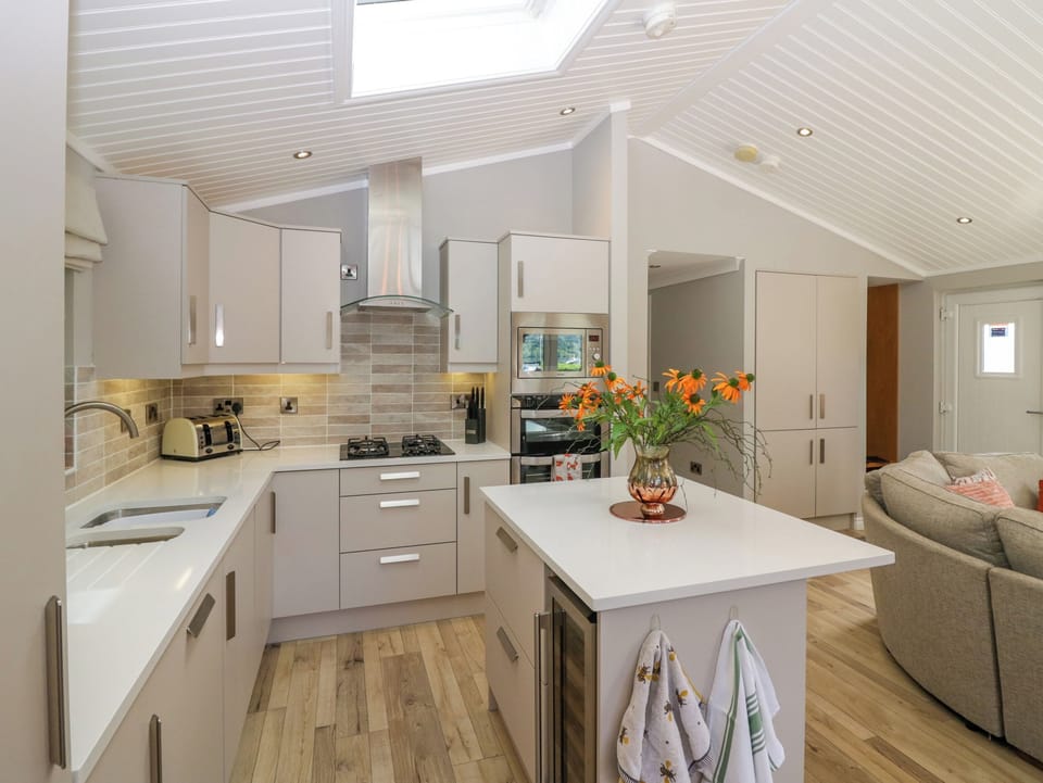 Fridge, dishwasher, electric kettle, toaster