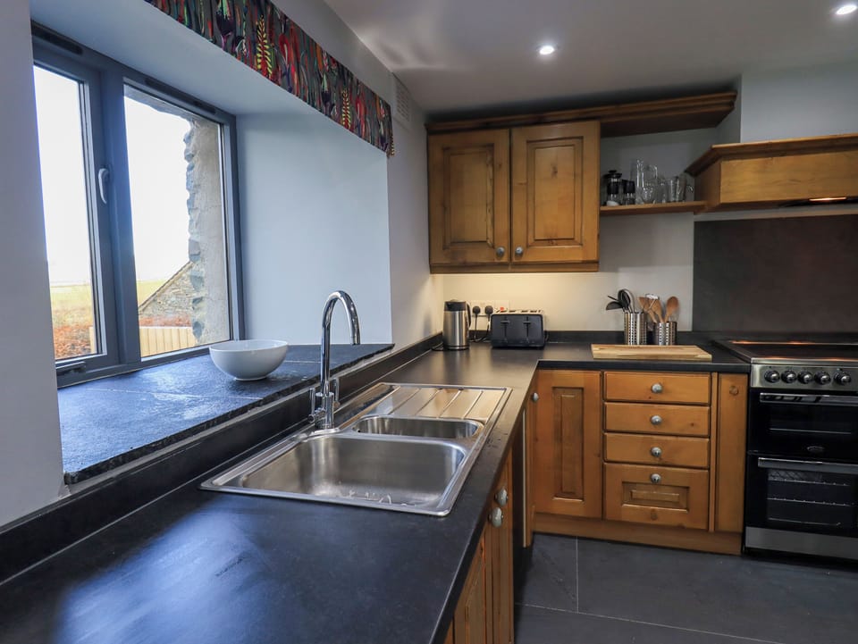 Fridge, dishwasher, electric kettle, toaster