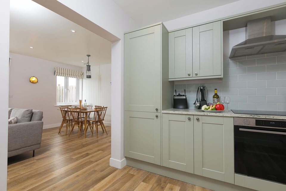 Fridge, dishwasher, electric kettle, toaster