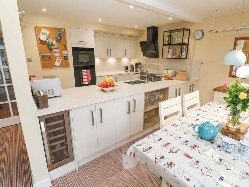 Fridge, dishwasher, electric kettle, toaster