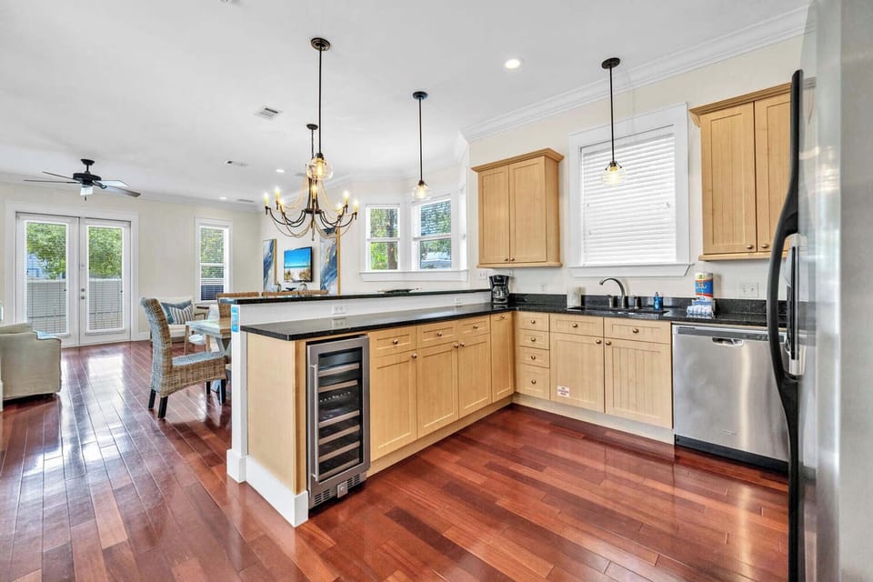 Wine refrigerator in the kitchen
