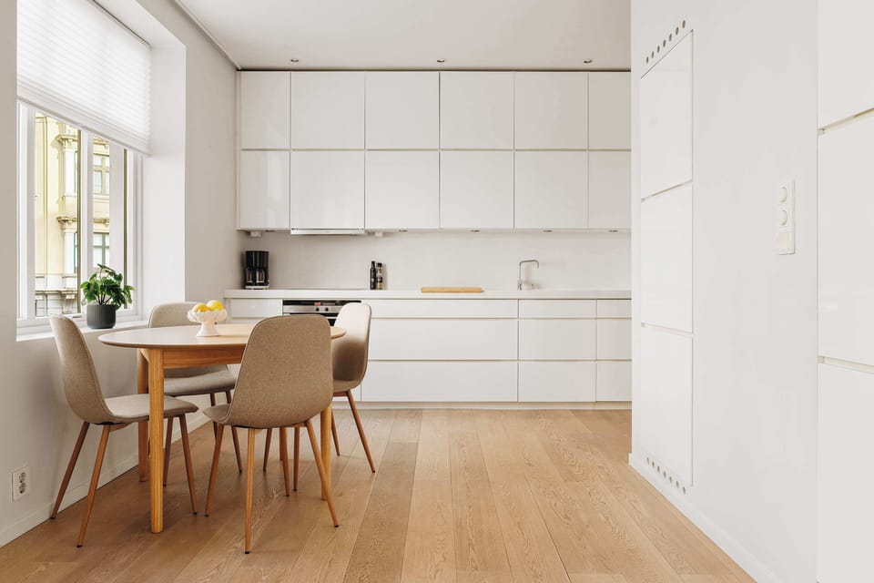Modern, minimalist design in a charming space.