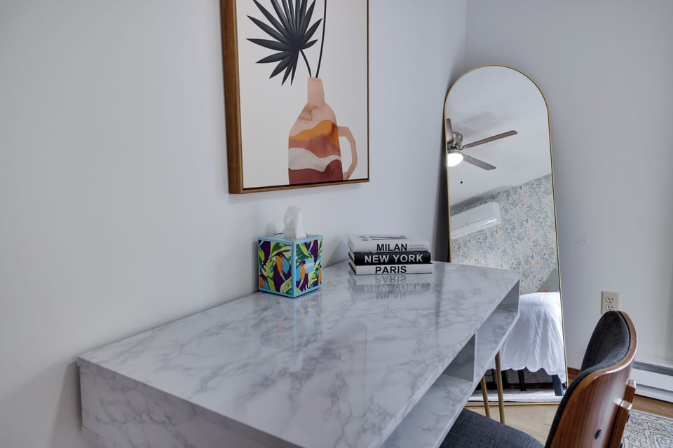 Work station located in second floor king bedroom