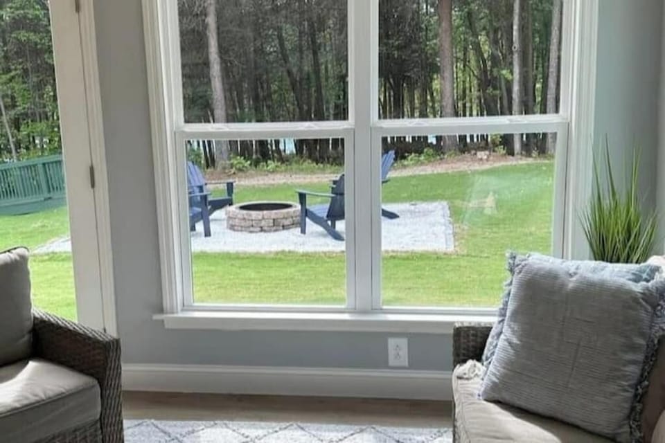 View from the sunroom located just off the living room. 