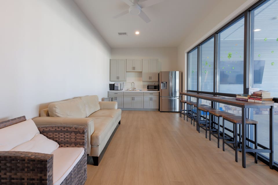 Indoor seating & TV at Main Clubhouse