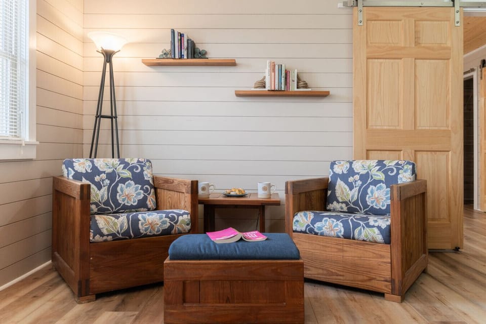 Cozy up in this reading nook with ocean views