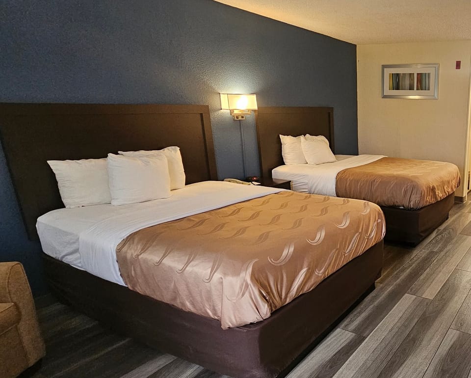 Double Room, 2 Queen Beds, Non Smoking | Laptop workspace, iron/ironing board, free WiFi