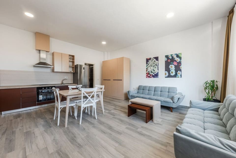 Living room and dining area