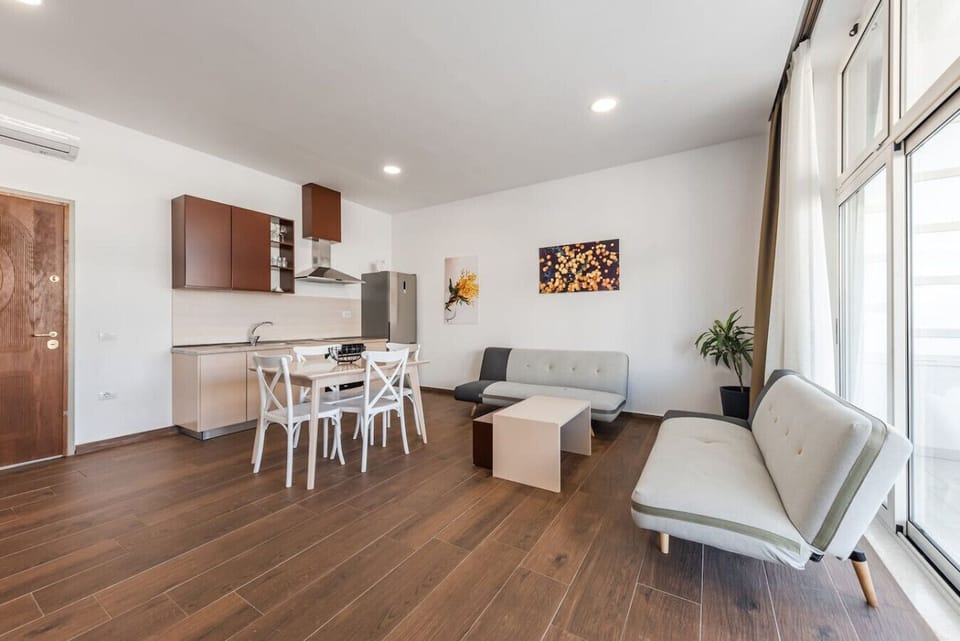 Living room and dining area