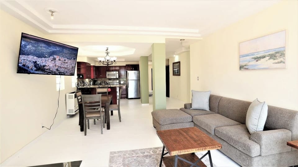 Living room with smart TV