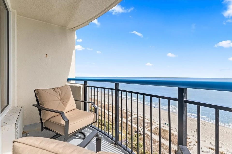 Private balcony with ocean and beach view
