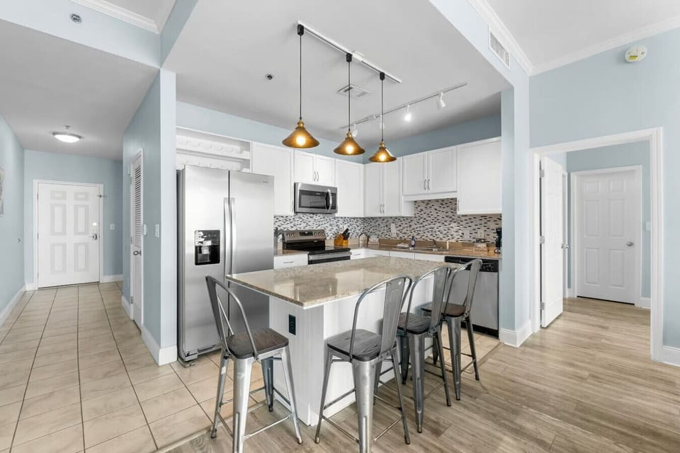 Fully Stocked Kitchen with Ocean Views, Island Bar Seating and Drip Coffee Maker