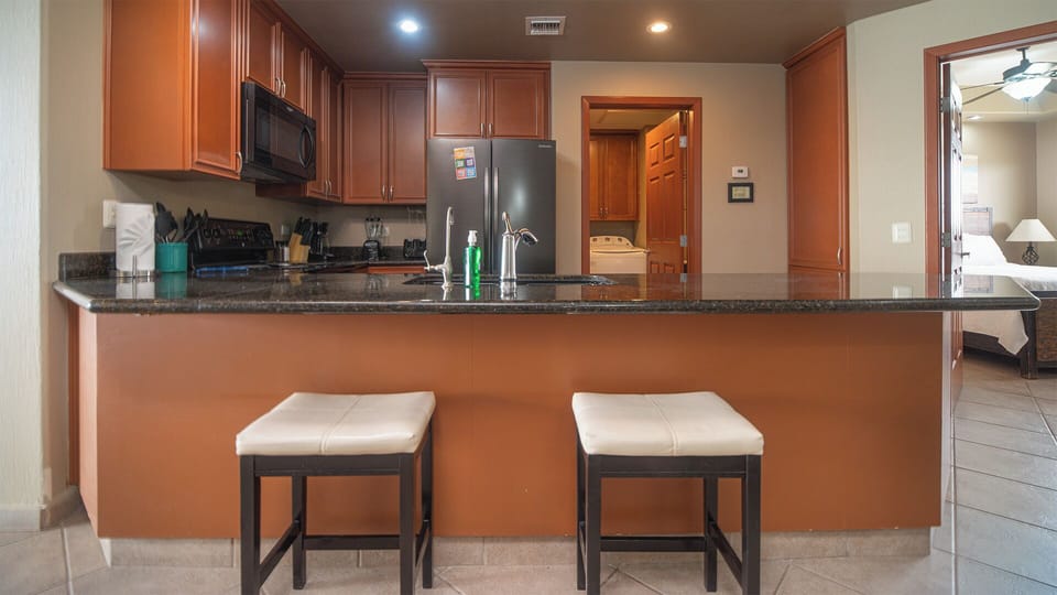 bar stools at the kitchen counter