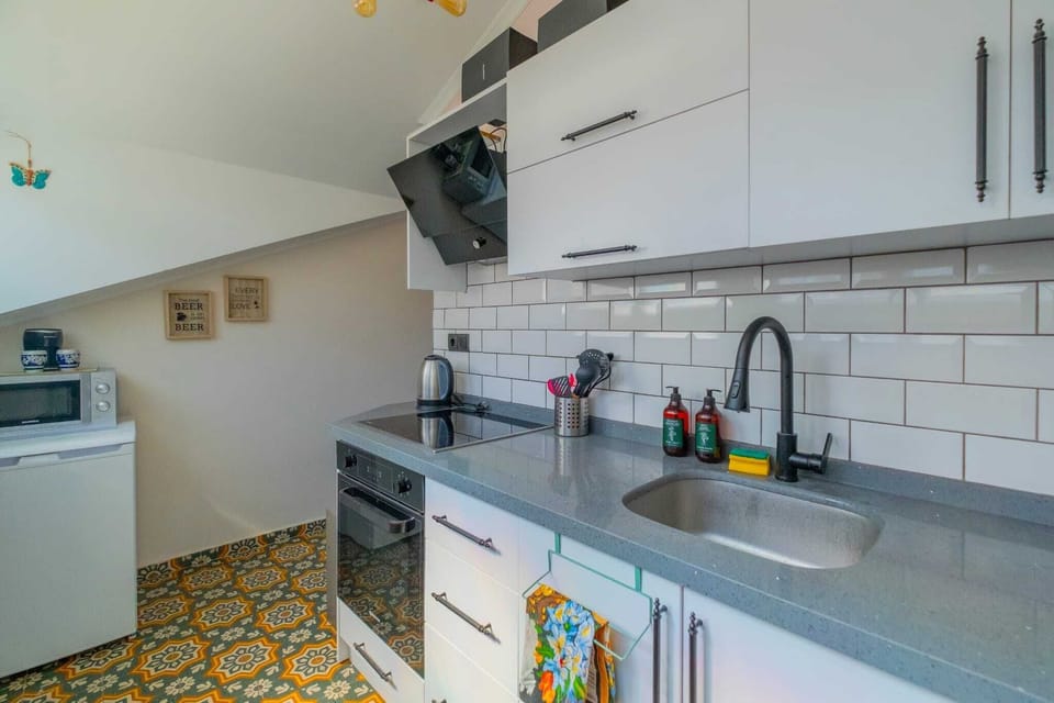 Deluxe Loft, Sea View | Private kitchen | Fridge, microwave, oven, stovetop
