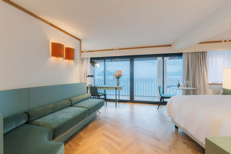 Junior Suite, Balcony, Lake View | Minibar, in-room safe, desk, blackout drapes