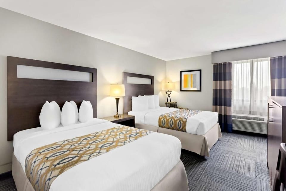 Get ready for group trips with two comfy beds.