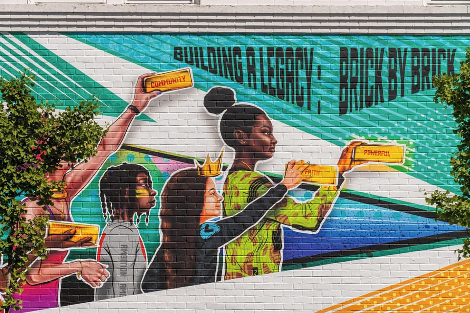 Building a Better Black Portland mural nearby.
