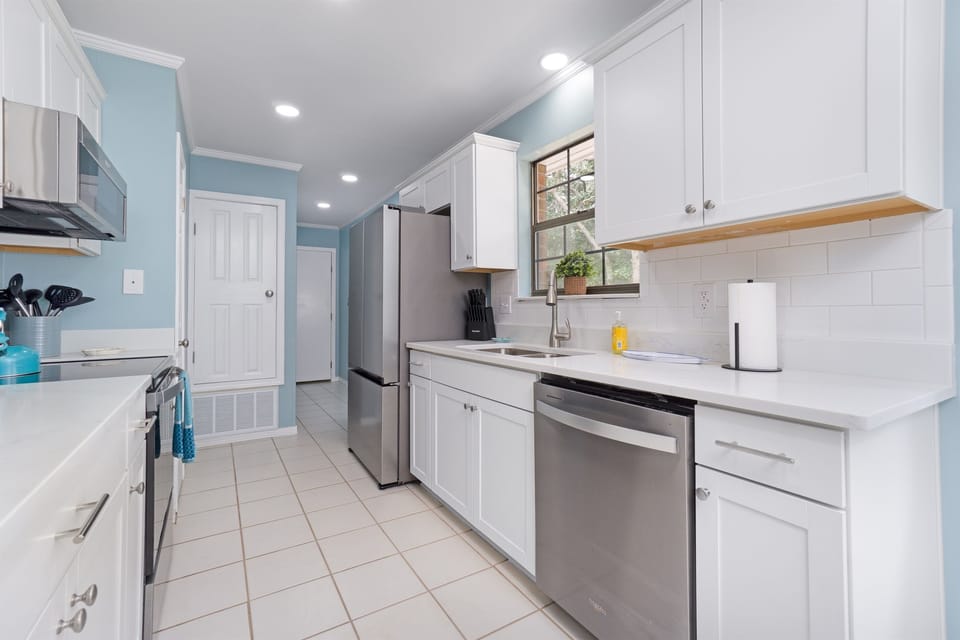 Create delicious meals in the spacious kitchen with all new appliances