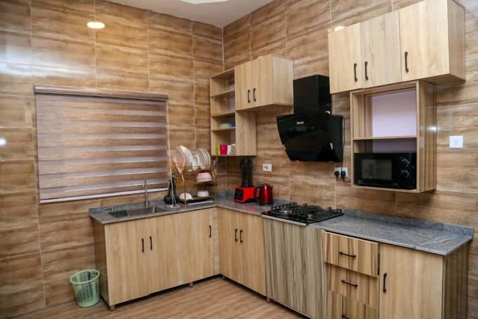 Deluxe Apartment, Balcony, City View | Private kitchen | Fridge, microwave, oven, stovetop