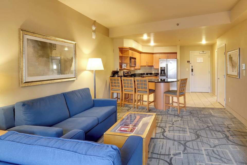 Living Room | Queen Sleeper Sofa | Flat-Screen TV | Single-Story Unit