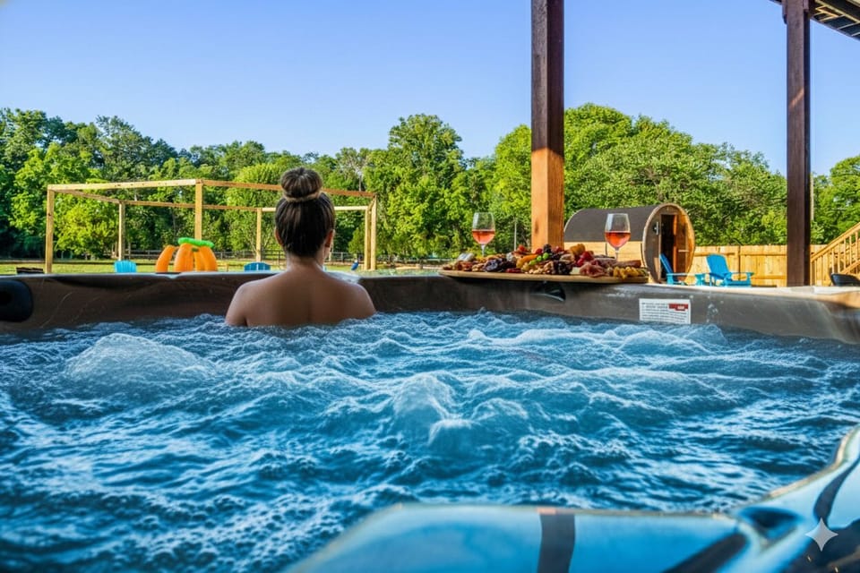 Bubbles and pure bliss — your private hot tub escape awaits.