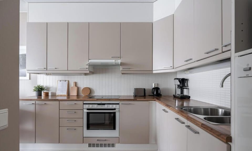 The kitchen is fully equipped with cooking utensils, crockery, oven, stove, microwave, fridge, etc.