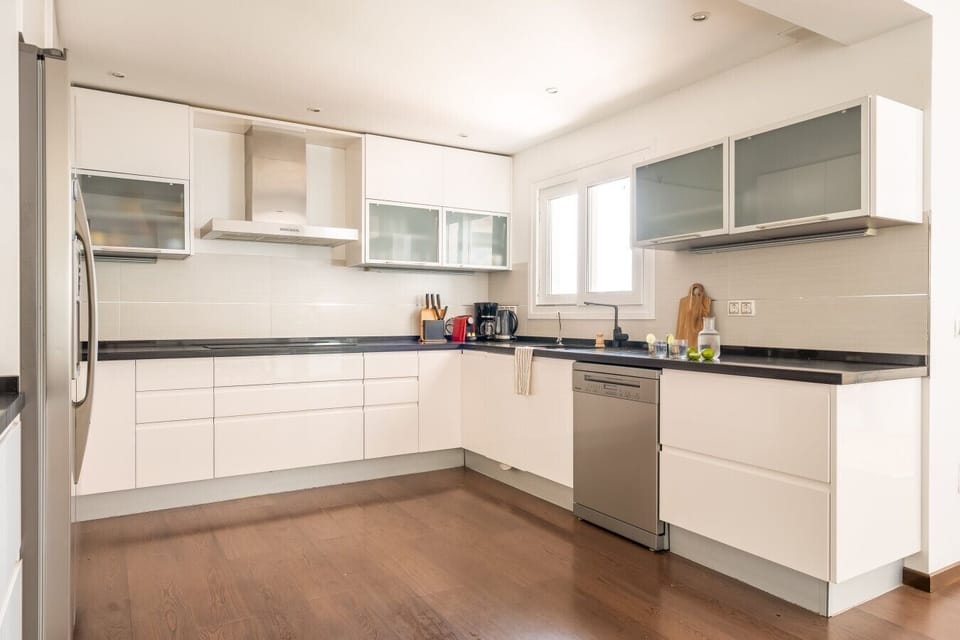 The fully equipped, modern kitchen is a pleasure to cook in. With a dishwasher, large fridge, and a spacious counter, you`ll have everything you need to easily prepare meals for your whole group.