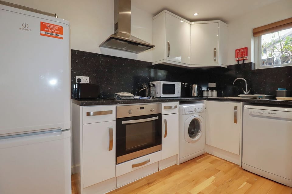 Fridge, microwave, dishwasher, toaster