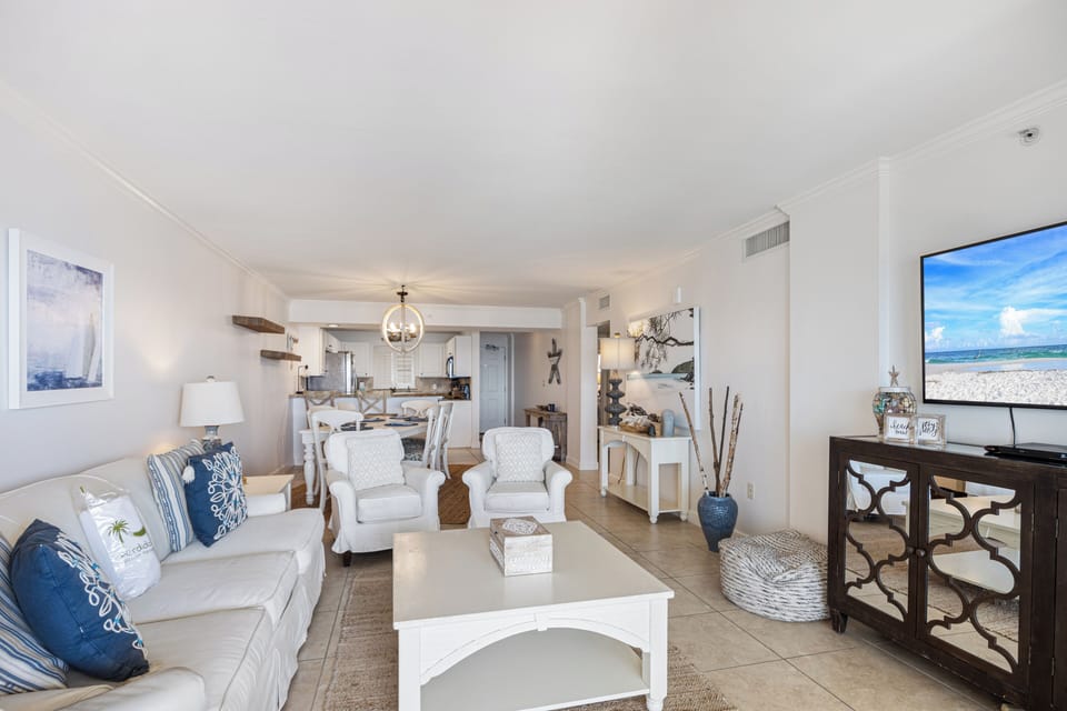 Sandy Key Unit 513 by PKRM - Open Floor Plan with a great flow to the balcony view.