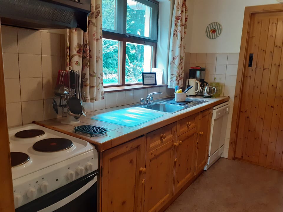 Fridge, dishwasher, electric kettle, toaster
