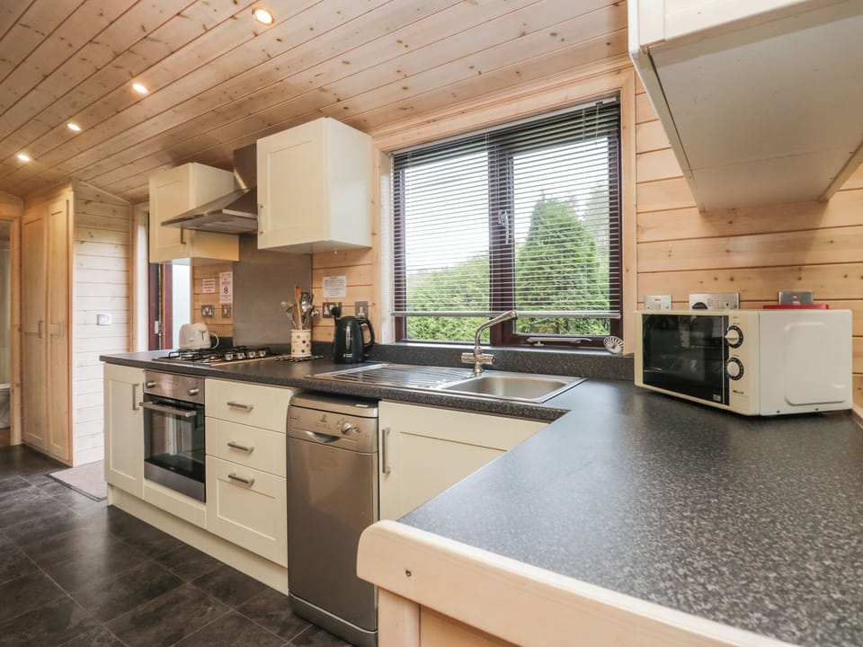 Fridge, dishwasher, electric kettle, toaster