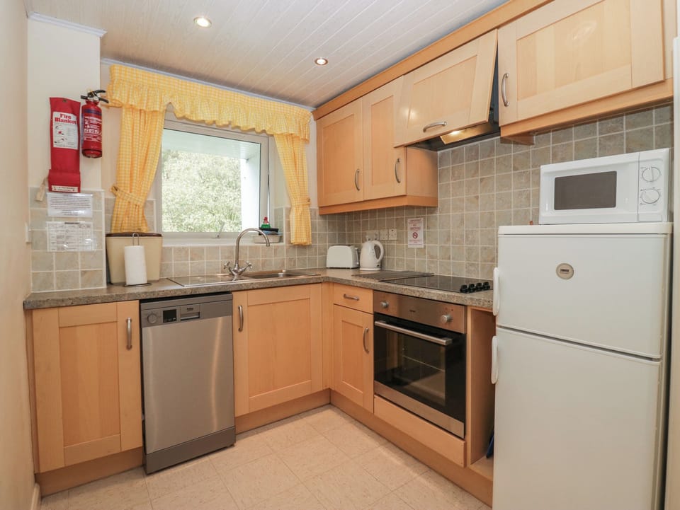 Fridge, dishwasher, electric kettle, toaster