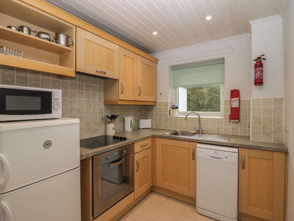 Fridge, dishwasher, electric kettle, toaster