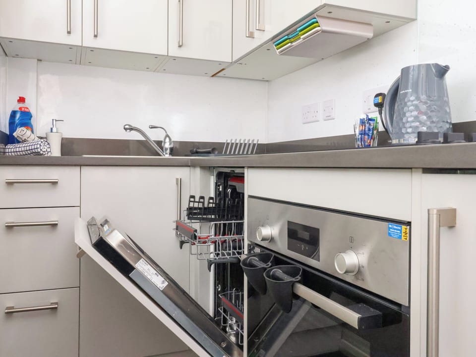Fridge, microwave, dishwasher, toaster