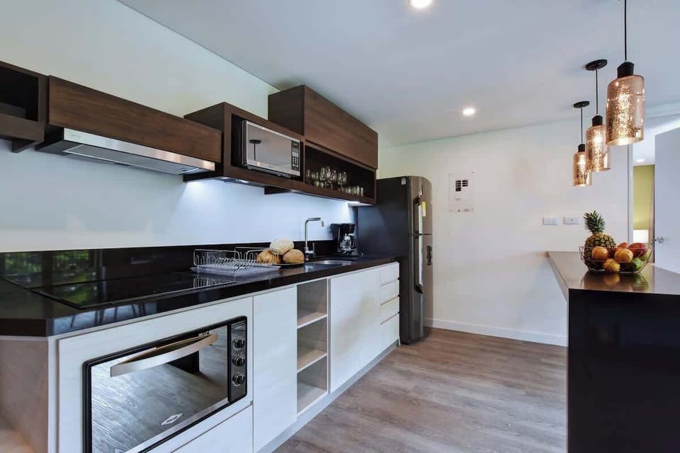 Kitchen with everything needed for a short or mid-term stay. 