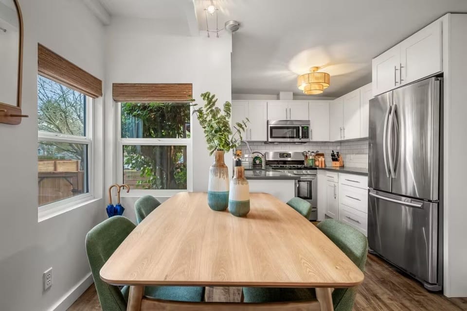 Comfortable seating for four at the dining table.