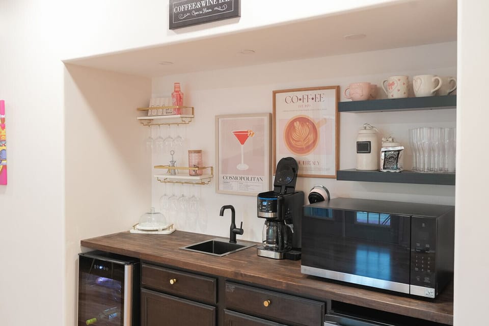 Coffee maker with instant hot water and Kuerig beverage maker.