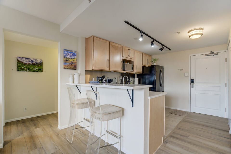Enjoy homecooked meals in the kitchen, equipped with everything needed for an extended stay!